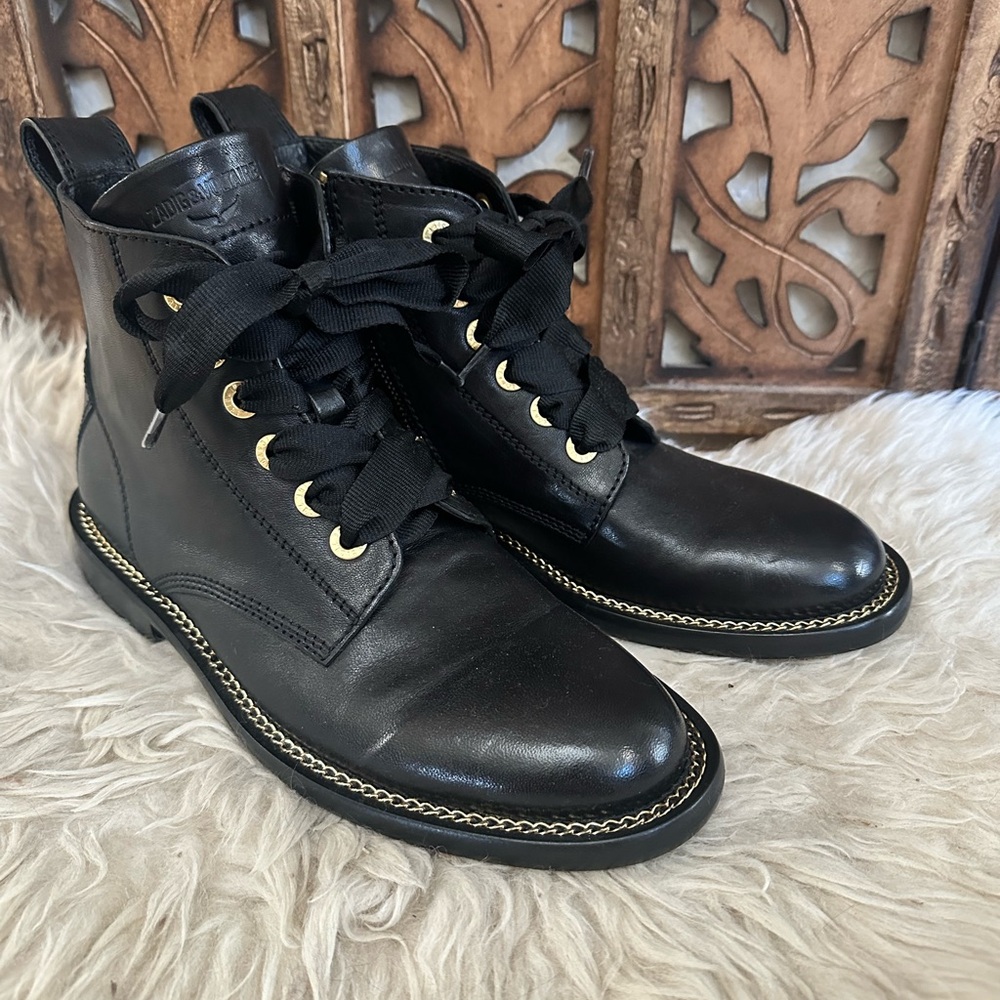 Zadig & Voltaire Joe Cecilia Chain Black Leather Boots